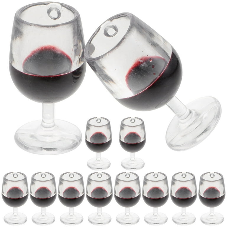 Miniature Wine Glasses 12pcs Miniature Red Wine Goblet Cups Charms Tiny  Wine Goblet Model for Crafts Mini Kitchen Decor Accessories Dollhouse Wine