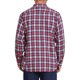thumbnail image 3 of Camisa de hombre de ajuste slim con botones de manga larga a rayas en colores contrastantes con bolsillo S Rojo Marino, 3 of 7