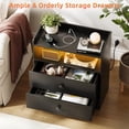 thumbnail image 5 of Modern-style bedside table with charging station and LED lights, black color., 5 of 5