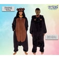thumbnail image 2 of FUNZIEZ! High Pile Fleece Bear Adult Unisex Novelty Union Suit Costume for Halloween - Black Bear, Medium, 2 of 2