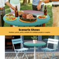 thumbnail image 6 of Elastic Fitted Round Tablecloth, Ombre Green Pink Waterproof Stretch Table Cover for 55"-60" Tables, Colorful Painting Washable Outdoor Tablecloths for Patio, Picnic, Camping, 6 of 9