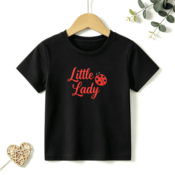Girls Graphic Tees Little Ladybug Lady Kids T Shirt Cute Sweet 100% Cotton Short Sleeve Soft Tops 4-13Y