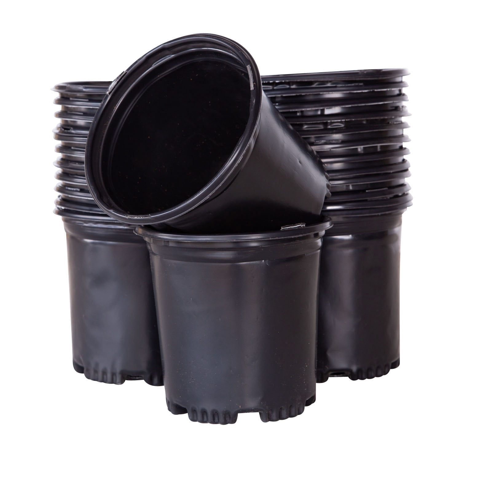 Expert Gardener 2.5 Qt. Black Plastic Nursery Pots (25-Pack)