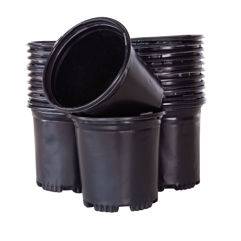Expert Gardener 2.5 Qt. Black Plastic Nursery Pots (25-Pack)