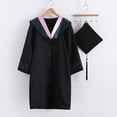 thumbnail image 3 of Juego de hermoso uniforme de graduación de punto fino, vestido de graduación elegante de poliéster con toque festivo para fotografía Z, 3 of 4