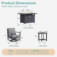 thumbnail image 7 of Muphyers 7 Pcs Aluminum Swivel Rocking Chair Set, Patio Furniture Set with 55000 BTU 2-in-1 Fire Pit Table, Wide Seat 5.1" Thick Cushion Outdoor Conversation Set for Deck Porch Poolside,Gray, 7 of 7