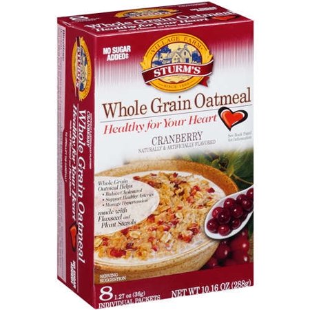 Sturm's Village Farm Healthy For Your Heart Whole Grain Cranberry Oatmeal, 1.27 oz, 8ct