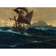 thumbnail image 2 of Michael Zeno Diemer 24x19 Black Ornate Framed Double Matted Museum Art Print Titled: The Flying Dutchman, 2 of 5