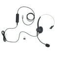 thumbnail image 2 of Telephone Headset, Wired Black Single Ear Call Center Headset  for Laptop, 2 of 7