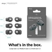 Elago Earbud Cover Plus with Integrated Tips, for AirPods Pro, Dark Grey, 12 Counts