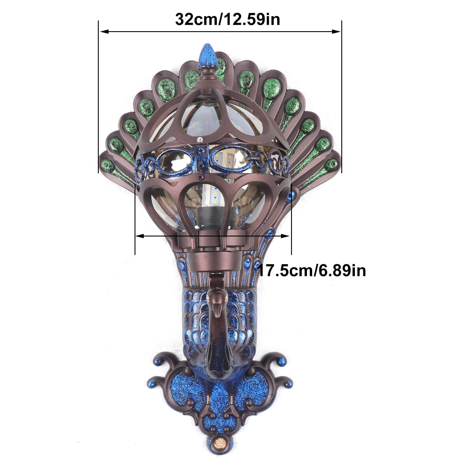 DENEST Antique Wall Mount Peacock Sconce Porch Light Lamp Garden Wall Lighting Fixture