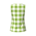 thumbnail image 5 of Gaeub White Green Plaid Women's Workout Tank Tops Lightweight Sleeveless Shirts for Women for Athletic Running Tennis Yoga - Large, 5 of 9