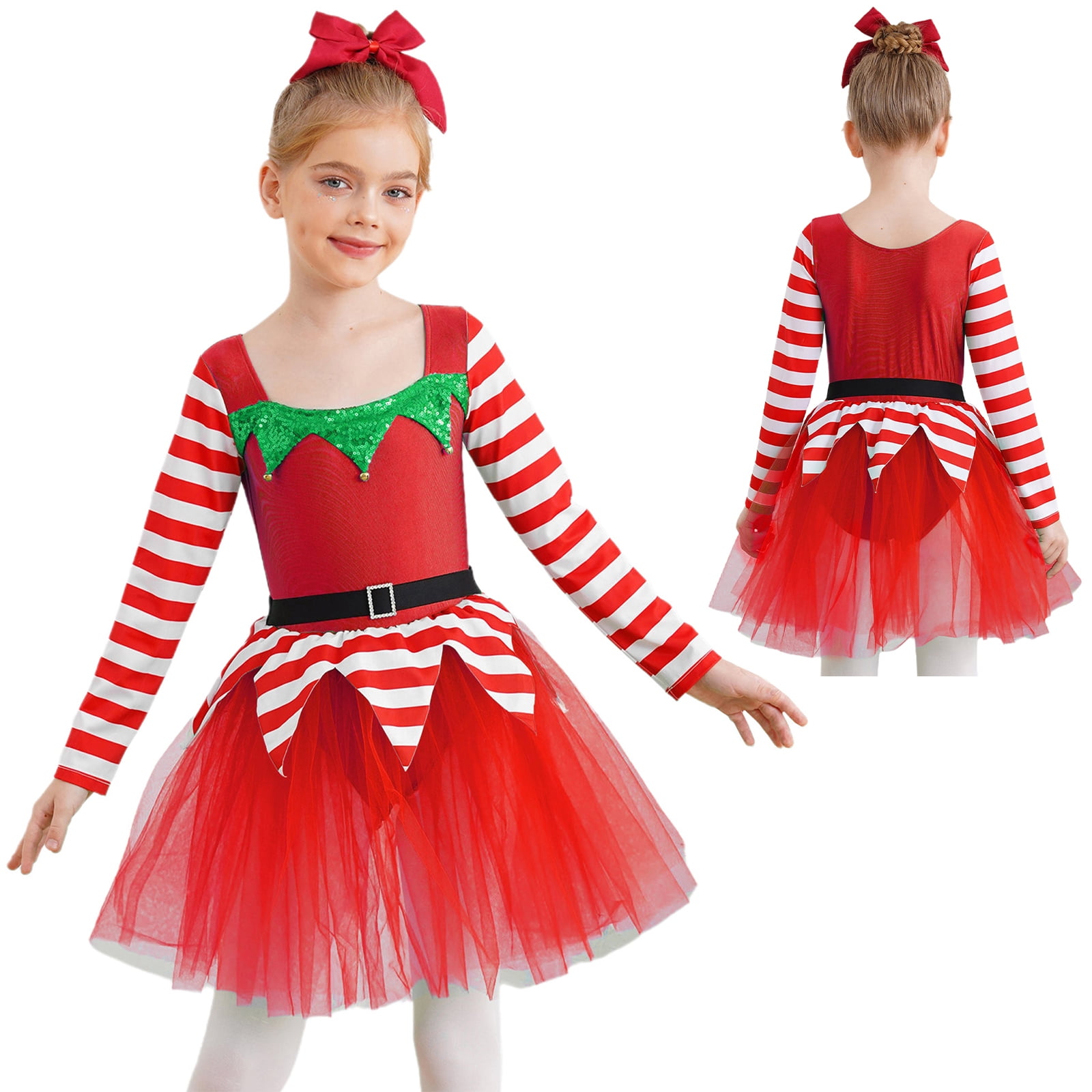 BBAUER Disfraz De Elfo Para Niños, Disfraz De Elfo De Navidad, Vestido