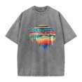 thumbnail image 4 of IWRICH Men's Acid Washed Casual Crew Neck Plus Size T Shirts Graphic Printed Short Sleeve Tshirts Casual Loose Fit Summer Oversize Tees Grey L, 4 of 4