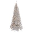 thumbnail image 1 of Vickerman 5.5' Silver Tinsel Fir Artificial Christmas Tree with 300 Warm White LED Lights, 1 of 1