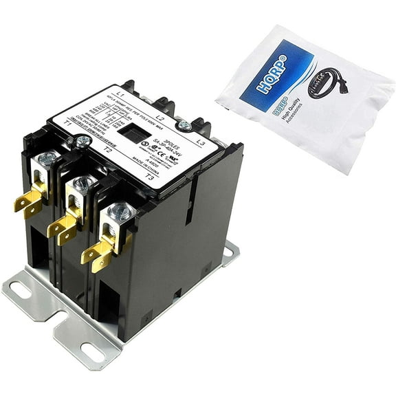 HQRP Three Pole / 3-Pole 40 Amp Coil 24-Volt AC Contactor HVAC Definite Purpose Relay, UL Listed