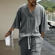 thumbnail image 2 of Camisas de Manga Corta de los Hombres con Cuello en V Set de Blusa, Poliéster Ligero para el Hogar, Diario Y Próximo Verano de Primavera, 2 of 6