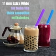 thumbnail image 5 of LQQBOX 100 Pcs Smoothie Boba Individually Wrapped Straws, Jumbo Large Plastic Disposable Bubble Tea Milkshake Colorful Drinking Straws(0.4" Wide X 9.4" Long), 5 of 7