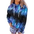 thumbnail image 1 of MPWEGNP Chandails à Capuche pour Femmes Chandail à Capuche à Manches Longues Imprimé Patchwork Décontracté Blouse Chandail Design Graphique Chandails en Molleton Chemise Bleue, 1 of 4