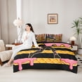 thumbnail image 4 of Erosebridal Teens Baseball Gamer Ice Cream Drip Twin Bedding Sets 7-Piece,USA Flag Waffle Bedding Comforter Set for Kids Boys Girls,Black Reversible,Lightweight Room Decor, 4 of 6