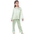 thumbnail image 2 of Conjunto de pijama Schbbbta para niñas, satén, seda, verde, 7-8 años, 2 of 7