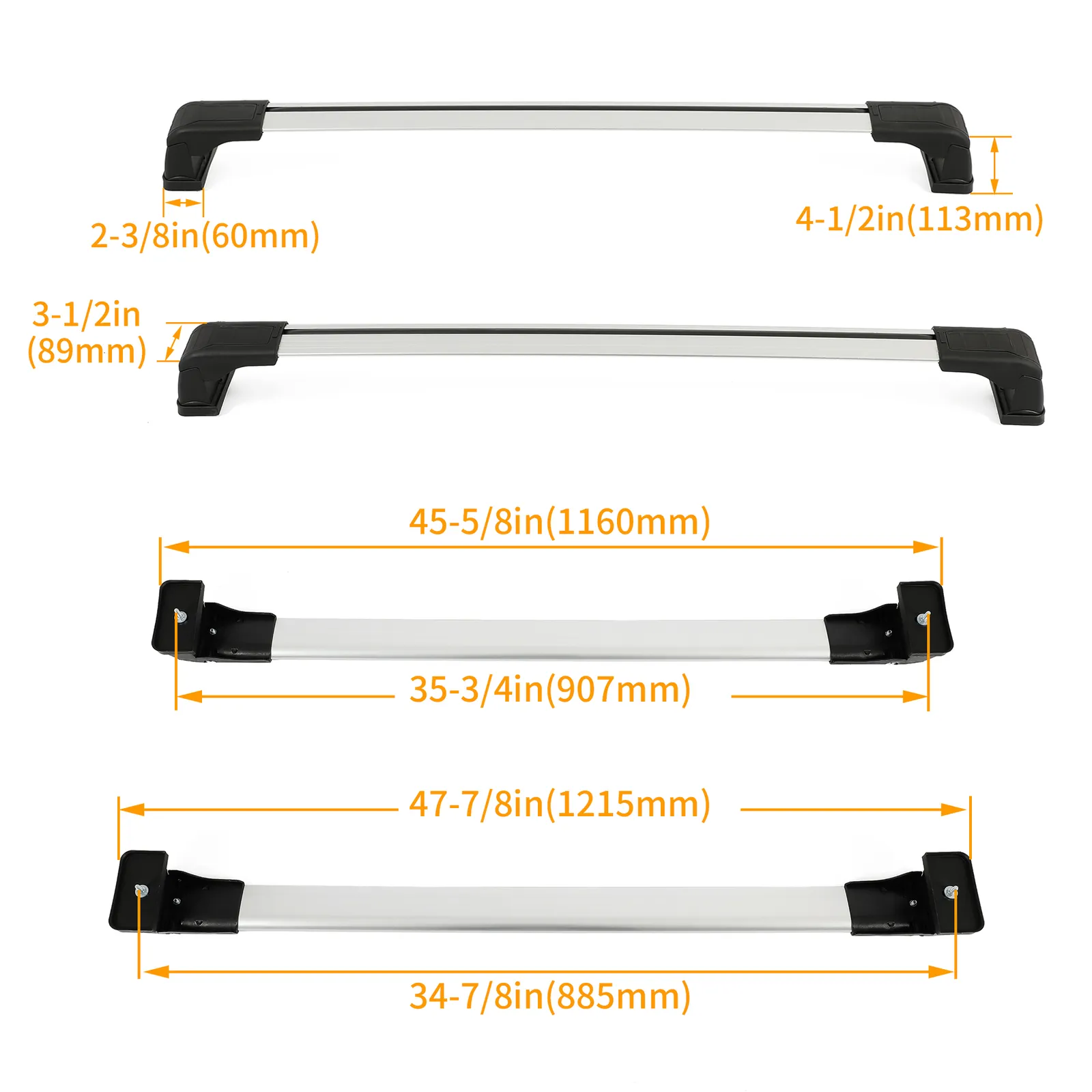 Kojem Cross Bars Lockable for 2006-2017 Mazda 5 Roof Rack Cross Rail Aluminum