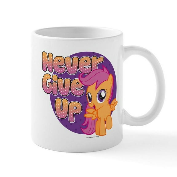 CafePress - MLP Scootaloo Never Give Up - 11 oz Ceramic Mug - Novelty Coffee Tea Cup
