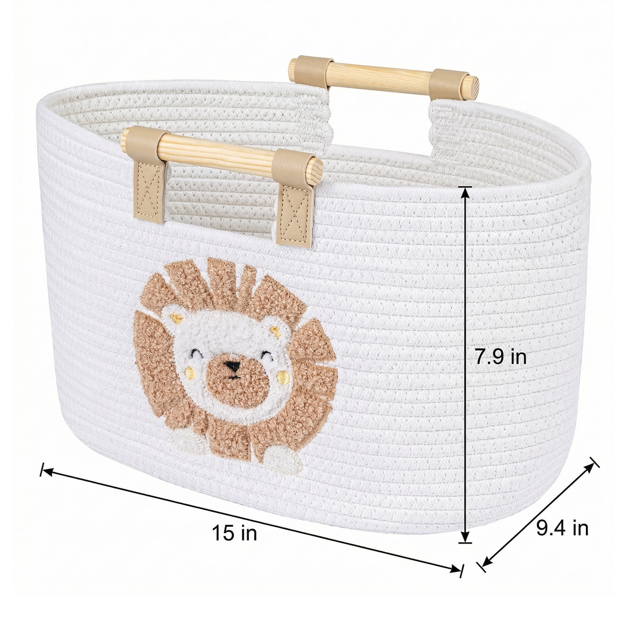 Unique Bargains Easy Shaping Woven Shelf Closet Storage Bin Lion 15*9.4*7.9in