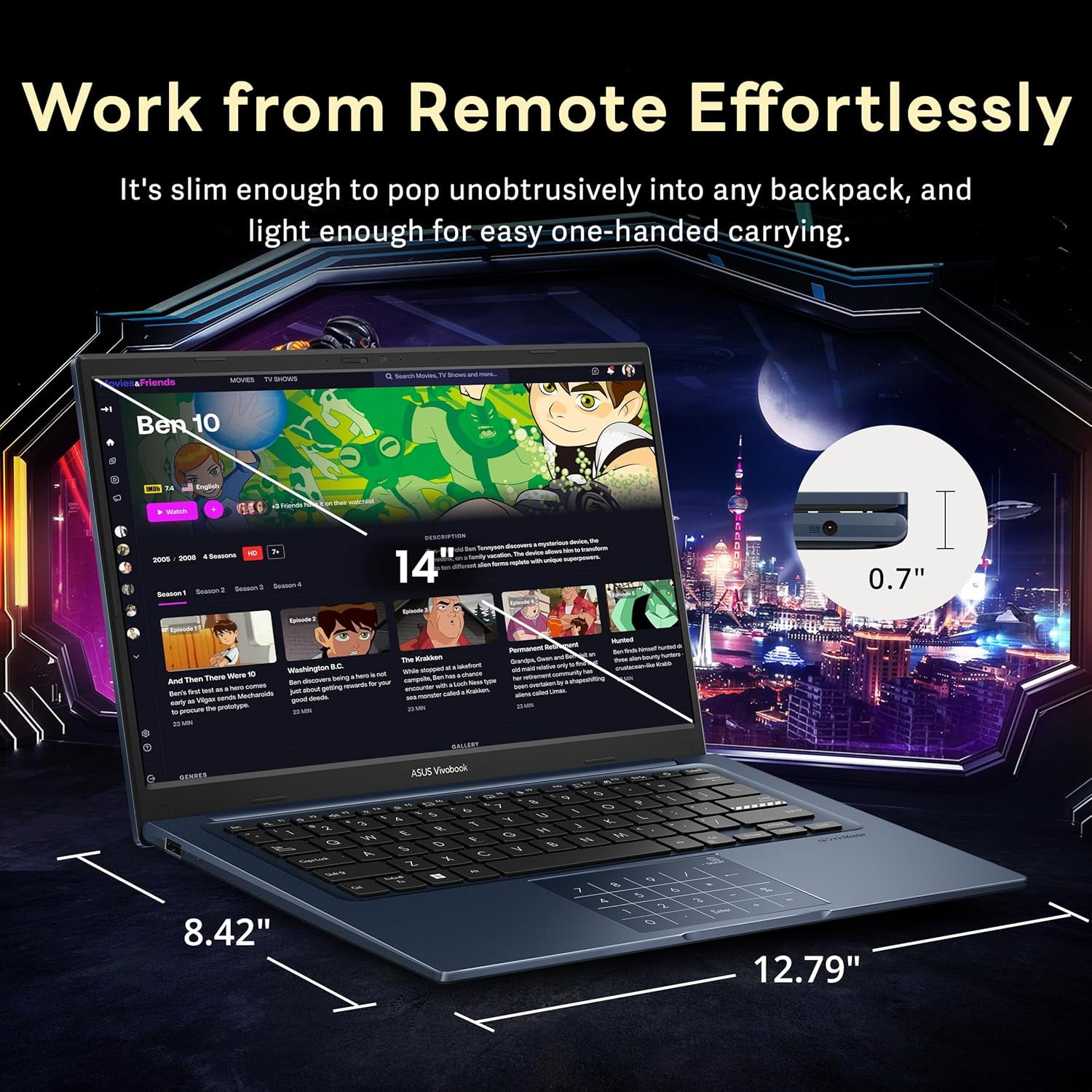 ASUS Vivobook 14 14" FHD Laptop, Intel Core i3 1315U, 40GB RAM, 2TB Storage(1TB SSD+1TB Docking Station Set), Intel UHD Graphics, 720p Camera, Win 11 Pro, Quiet Blue