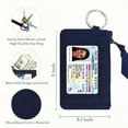 thumbnail image 6 of Zip ID Case with Lanyard - Badge ID Holder with Wallet for Cash, Cards, Coin - Premium Quilted Blue, 6 of 6