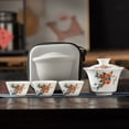 thumbnail image 1 of Suet Jade White Porcelain Tea Set Outdoor Portable Travel Tea Service 1 Teapot 3 Cups Ceramics Kung Fu Tea Set, 1 of 7