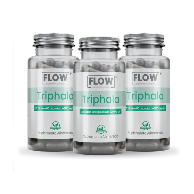 Suplemento FLOW - 3 PACK de Triphala con 270 capsulas de 500mg c/u