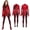 Jumpsuit, variant on Halloween Princess Costume - Red Princess Cosplay Costume with Heart Print Jacket & Jumpsuit Set, Birthday Party Dress Halloween Cosplay Outfits Size: 110