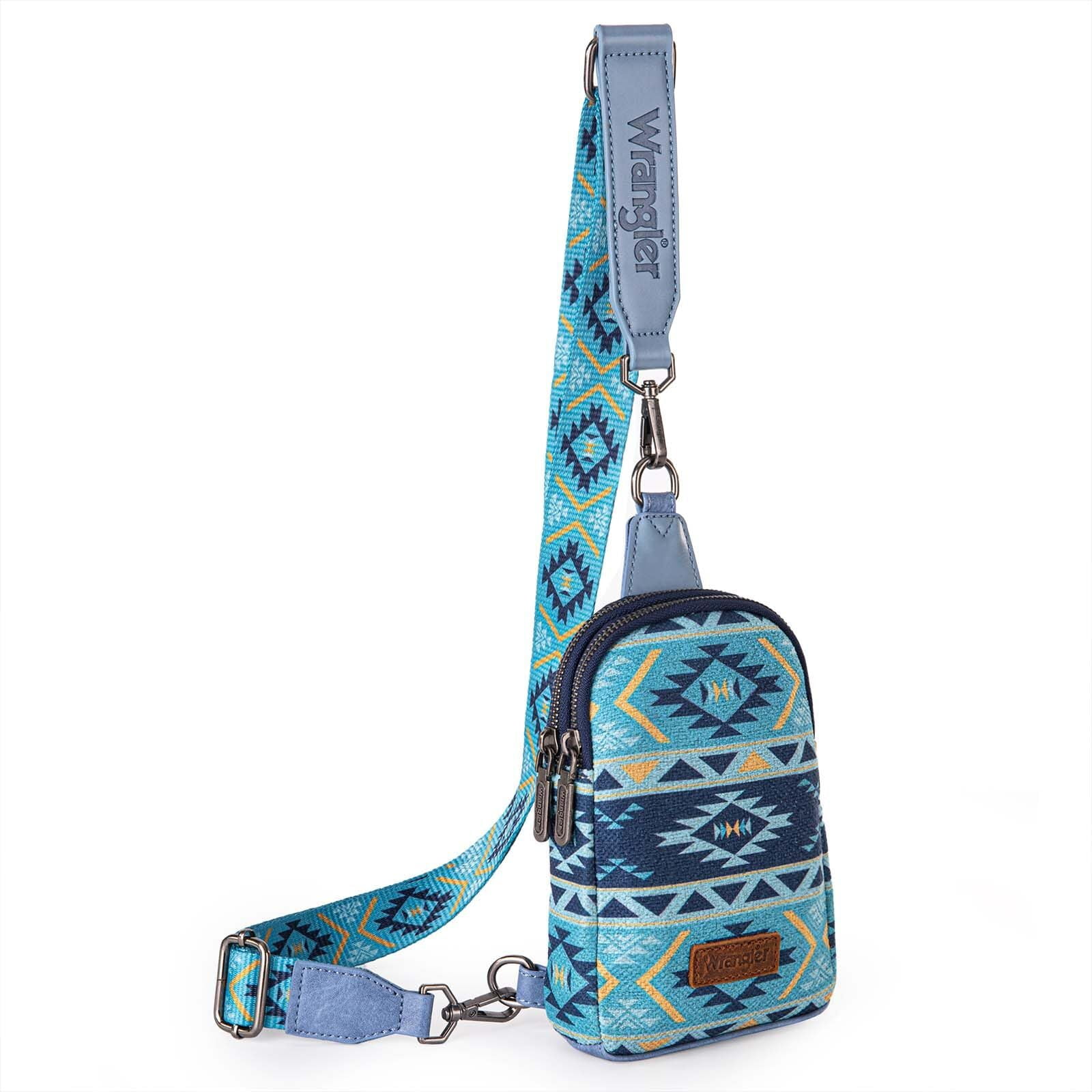 Wrangler Crossbody Sling Bags for Women Cross Body Purse with Detachable Strap, Navy