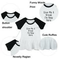 thumbnail image 2 of Give Me A Break I'm New Here Funny Dresses For Baby, Newborn Babies Skirts, Infant Princess Dress, 0-24M Kids Graphic Clothes (Black Raglan Dresses, 6-12 Months), 2 of 5