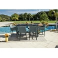 thumbnail image 6 of Milan 7-Piece Aluminum Outdoor Patio Furniture Bar Table Set in Charcoal w/Bar Table and Six Sling Bar Chairs, 6 of 9