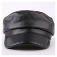 thumbnail image 3 of Solid Black Hats For Women Berets Genuine Leather Casual Newsboy Caps Men S-pring Baker Boy Cap Male Flat Hats ,Soft Feel, 3 of 6