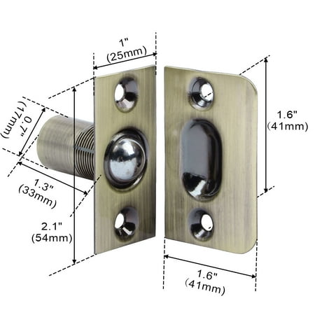 Brass Adjustable Door Ball Catch With Strike And Screws 2 1 8 Inch