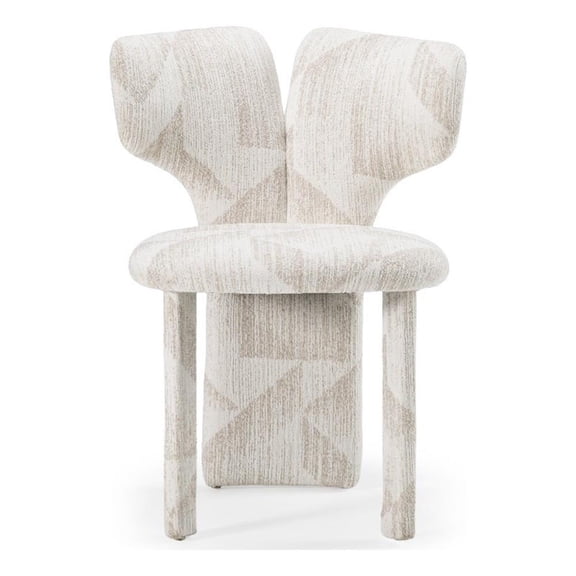 Masuda - Modern Beige Pattern Fabric Dining Chair (Set of 2)