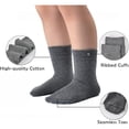 thumbnail image 5 of 6 Pairs Men's Dress Socks Thin Black Cotton Crew Socks for Men Seamless Toe Classic Ribbed Cuff, 5 of 6