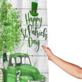 thumbnail image 4 of Happy St. Patrick's Day Shower Curtains for Bathroom, Funny Cute Gnome on Farmhouse Green Truck Fabric Shower Curtain Set, Clover Leaves on Rustic Grey Wooden Bathroom with Hooks, 72x72 Inch, 4 of 7