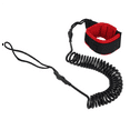 3pcs 10.6Ft Ankle Leash Surfing Coiled Stand Up Paddle Board Black Tpu