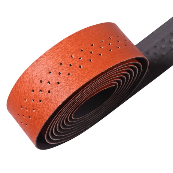 FELTECHELECTR Brown PU Leather Handlebar Tape with Design for Bicycle Use Ultralight Durable Easy to Install Fits Various Bikes 1 Set
