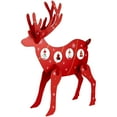 thumbnail image 3 of 13" Decorative Red Wooden Reindeer Cut-Out Christmas Table Top Decoration, 3 of 7