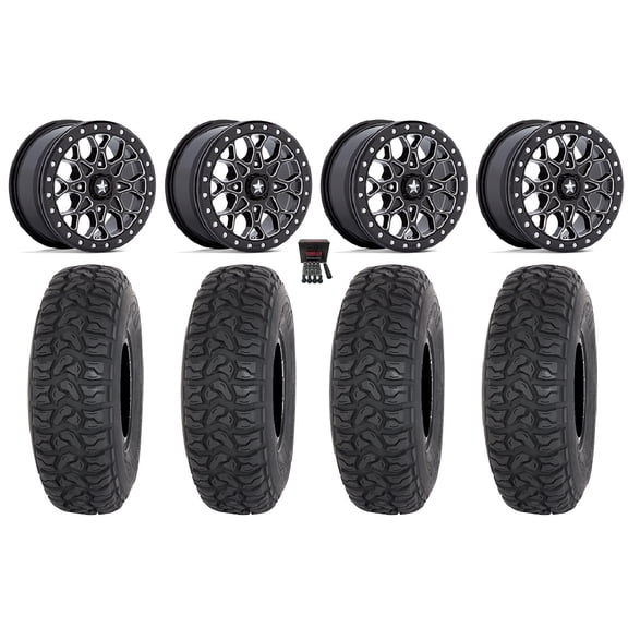 MSA Portal Beadlock 15" Wheels Mi 32" Chicane LT Tires Sportsman RZR Ranger