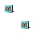 thumbnail image 2 of Kearding Termómetro -10-50 ℃ 10-99 ℃/℉ Sala de escritorio Higrómetro Fecha Funciona con pilas Temperatura Humedad Medidor Indicador Azul verde 2piezas, 2 of 6