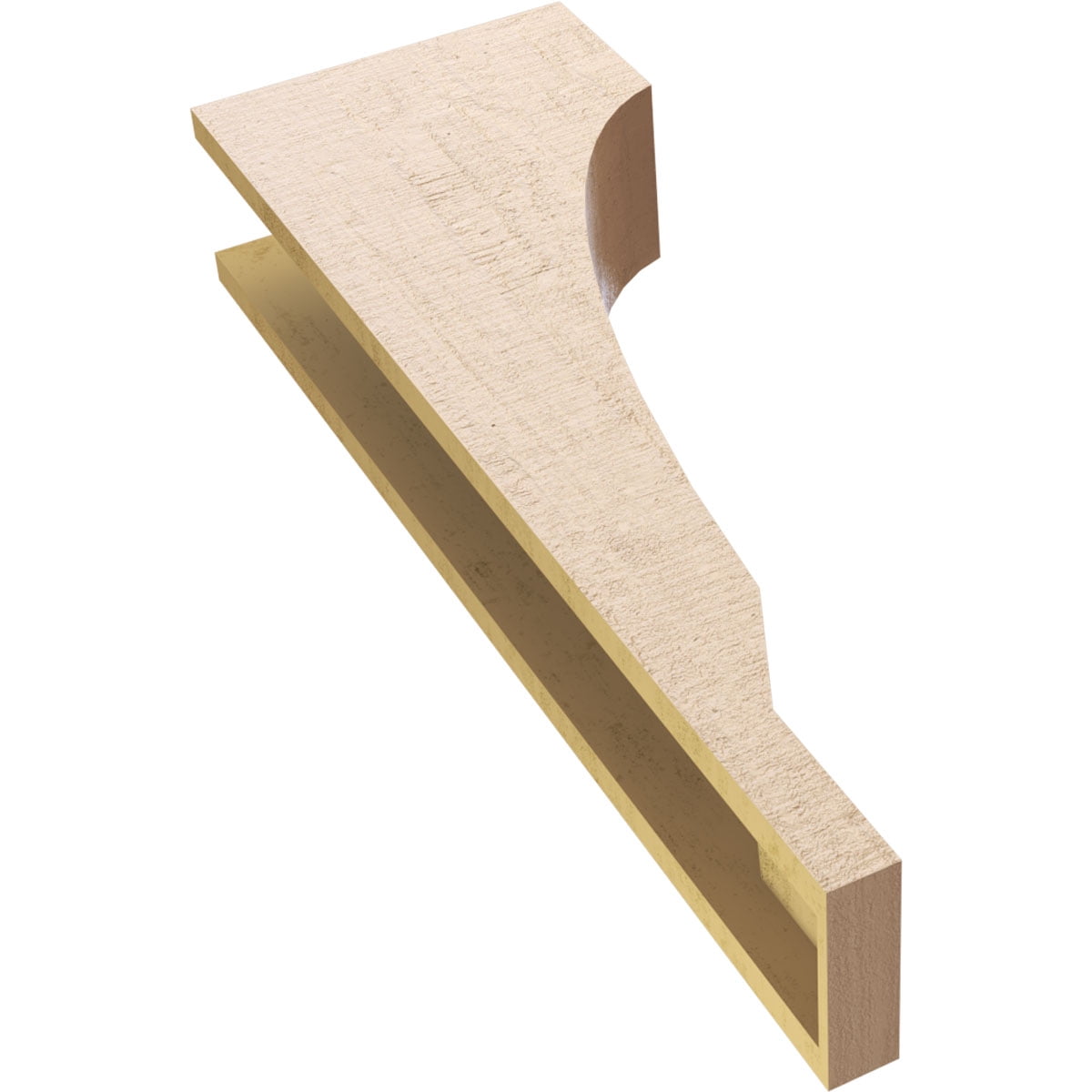 6"W x 12"D x 36"H Thin Moab Rough Cedar Woodgrain TimberThane Corbel, Primed Tan