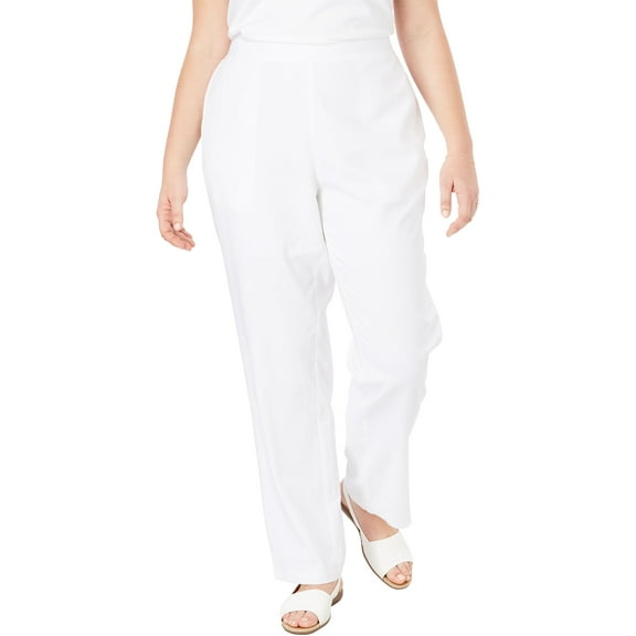 Woman Within Plus Size Tall Straight Leg Linen Pant