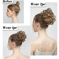 thumbnail image 3 of TESOON Ponytail Extension Human Hair,Hair Toppers for Women Real Human Hair,Curly Extensions,Messy Bun Hair Piece, 3 of 4