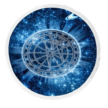 Gckg Blue Galaxy Beach Towel E Zodiac Wheel And Planets Gckg Blue Galaxy Beach Towel E Zodiac Wheel And Planets Blanket With